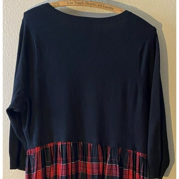 COPY - Torrid Mini Challis To Knit Dress 1X Black Red Plaid Pleated Skirt Pocke… - Picture 6 of 7